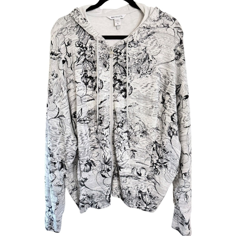 ATHLETA Jacket Women's XL Balance Eden Floral Zipped Hoodie Sweatshirt